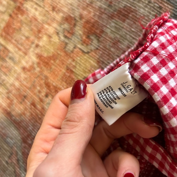 John J Galt Red Gingham Plaid Tank Crop top Brandy Melville - Picture 4 of 4